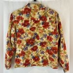 Coldwater Creek  Jewel Tone Floral Art to Wear 100% Cotton Jacket Medium Photo 2