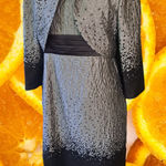 Nischelle 2 Piece Dress Suit with Sleeveless Dress Beaded Flower Top‎ Size 16 Black Photo 0