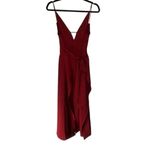 AMYLYNN Backless Satin Dress Jolie Satin Slip Dress in Burgundy Size Small Red Photo 10