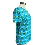 Talbots Ikat Blue & Cream Medallion Crewneck Cotton T Shirt Size M Photo 3