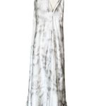 T. ZOVICH Maxi Dress Gray Tie Dye Silver Sleeveless Swing V Photo 2