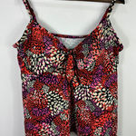 Maxine of Hollywood 24W Tankini Top Floral Tie Front Plus Size Resort Swim Chic Photo 0
