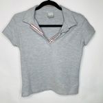 Nike  Light Gray Cropped Polo Shirt Sz Medium Photo 4