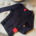 Oscar de la Renta NWT  Missy H’07 Tornasol Black Beaded Sweater Size Medium Photo 2