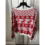 SheIn Women's Crew Neck Christmas Sweater M Red White Photo 1