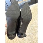 Karen Scott Black Leather Pumps Square Toe Heels Classic Bow Shoes Women 7 Photo 5