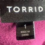 Torrid luxe cozy wine burgundy crewneck cardigan sweater size 1 Photo 3