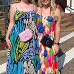 Sam Edelman Pleated Plisse Satin Belted Dress Size Large Multi Water Color Floral Photo 5