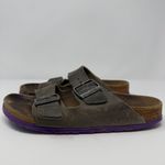 Birkenstock  Arizona Leather Sandals Womens 38 Gray Purple Outdoor Gorpcore Birks Photo 6
