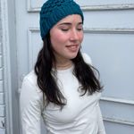Anthropologie Handmade knit teal beanie  Photo 2