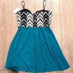 Bongo 🆕 Sequined DRESS Juniors 13 Black White Aqua Teal Prom Homecoming Formal Photo 5
