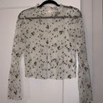 Ro & De sheer mesh floral patterned top Photo 0