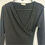 Wilfred Free Aritzia Black Long Sleeve Wrap Ruched Midi Dress Size Small Photo 5