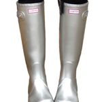 Hunter  boots original metallic silver tall rain boots for women Photo 0