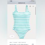 Polo Ralph Lauren Blue Lagoon Striped Lace Up Back One Piece Bathing Swim Suit S Photo 2