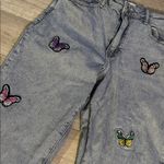 Rue 21 sz 12 Women's Straight Leg Jeans with Butterfly Accents embroidery Y2K Photo 2