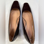 ZARA patent pumps, chunky heel, red/brown color, sz 10 Photo 2