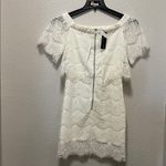 May & July Elegant White Lace Off-Shoulder Dress Photo 3