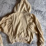 Free People Love Letter tan cropped hoodie woman's size S Photo 4