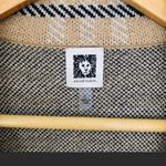 Anne Klein Tan Plaid Coat Soft Trench Open Drape Cardigan Beige Camel Black Neutral Photo 5