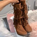Rampage Comfy Brown Fringe Winter Boots Photo 8