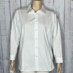 Jessica London  NWT Size 22W Classic White Stretch Cotton Button Down Shirt Top Photo 0