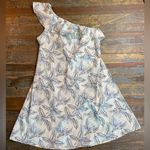 Banana Republic  One Shoulder Tropical Floral Ruffle Dress With Belt ~ Size PL💚🍄 Photo 2
