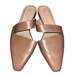 Franco Sarto Taupe Leather Square Toe Brinda Mules Flats Slides Shoes Size 7.5 Photo 0