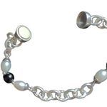 Vintage Esposito ESPO SIG Sterling Silver Pearl Smoky Quartz Women's Bracelet 8" Photo 0