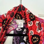 Free People Boho Floral Paisley Multicolor Open Back Wing Sleeve Kimono OSFA Photo 3