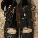 via spiga Elysia Lace Up Black Leather Heels Booties Sandals Photo 11