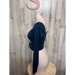 Windsor  Teal Cutout Twist Long Sleeve Crop Top Women’s Size Small Photo 4