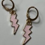 Altar'd State Light Pink And Gold Lightning Bolt Earrings  Photo 0