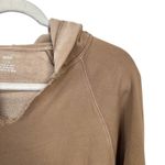Aerie Womens Sz L Tan Brown Oversized Distressed V Neck Pullover Hoodie Comfy Photo 6