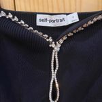 Self Portrait Knit Diamante Top S Black Photo 7