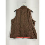 Womans Sports Savvy 1X Brown Orange Embroidered Zip Up Vest Photo 1