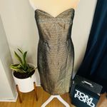 Milly  Marta Couture Metallic Strapless Dress, Gold/Black, Boned, Size 8, NWT‎ Photo 5