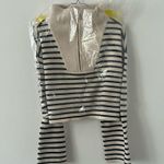 L'Academie  Stripe Pattern Turtleneck Pullover Zipper Knitted Sweater Size Medium Photo 4