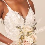 Lulus NWOT Breathtaking Romance White Embroidered Tulle Gown Photo 10