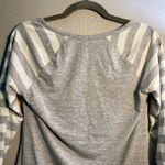 Faded Glory  Gray and White Long Sleeve Tee 1/4 Collared V Neck Top SZ S T Shirt Photo 6