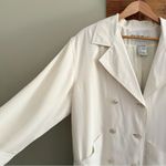 Vintage White Mid Length Double Breasted Trench Coat Size 10 Photo 1