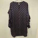 Banana Republic  100% Silk Foulard Long Sleeve Shift Mini Dress Blue Red Ruffle Photo 10