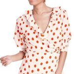 Women’s RIXO by Target Polka Dot Wrap Mini Dress size Small EUC Orange Photo 2