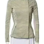 Veda 100% Leather Striped Moto Jacket. Size SP Tan Photo 0