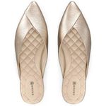 BIRDIES The Swan Gold leather slip on shoes Sz 9 Photo 0