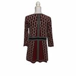 Max Studio  Maroon Geometric Print Small Top Blouse Photo 3
