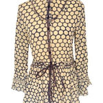 Anthropologie Fumblin Foe Distressed Rustic Polka Dot Ruffle Blouse Size S Multicolor Photo 0