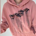 EXPRESS Unisex Mountain Drip Graphic Hoodie sweatshirt coral Pink size XL Photo 1