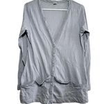 Only Hearts  Cardigan Sweater 100% Cotton Button Front V-Neck Long Sleeve Gray M Photo 0