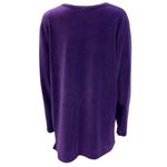 Denim and Co Purple Ribbed Velour Cotton Blend Long Sleeve Tunic Top Size Large Photo 4